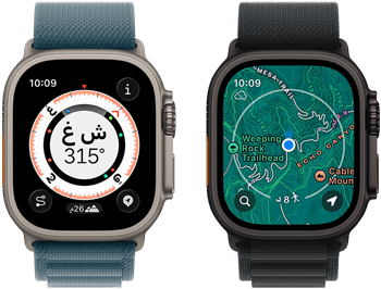 جهازي Apple Watch Ultra 3 يعرضان الخرائط وميزة العودة للمسار